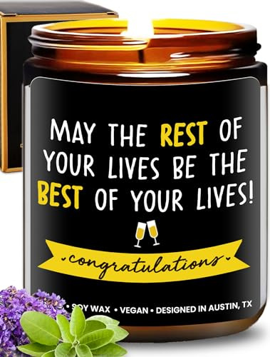 Wedding Candle, Bridal Shower Gifts Ideas, Bride Gifts for Wedding Day, Unique Presents for Bride & Groom, Bachelorette Presents, Marriage Gift for Couple, Candle for Newlyweds, Gift-Ready
