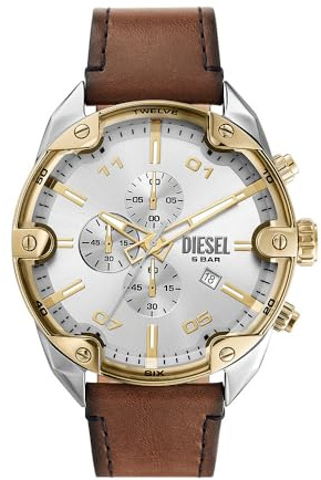 Diesel Montre Spiked chronographe, en Acier Inoxydable, pour Homme, DZ4665