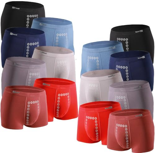 Boxhero sous-vêtements pour Hommes,Boxeurs en Bambou pour Hommes,caleçons Respirants Confortables évacuant l'humidité,Boxeurs en Bambou Box Hero adaptés aux Hommes obèses (4 pièces-A,2XL(75-80KG))