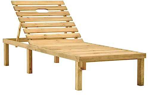 INLIFE Tumbona de madera de pino impregnada para muebles de jardín (25 kg)