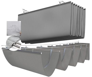 Waterproof Wave Shade Sail Awning Sliding Pergola Replacement Canopy For Garden Porch Beach Pavilion Grill Gazebo Modern Yard Grape Trellis Pergola(Size:80cmx300cm)