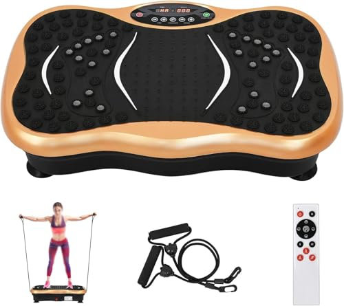 Vibrationsplatta TräNingsmaskin, Fitness Train, Vibration Platform, Auto Eller Manuell Kontroll, Bluetooth, FöR Hemmakontor (yellow)
