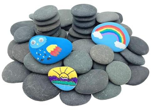 LuLiyLdJ 30 Pezzi Dipingere i Ciottoli, Pietre Piatte per Pittura, Rocce Naturali di Disegno, Pietre da Dipingere, Sassi da Dipingere, Pietre Piatte da Dipingere, Decorative per Acquario e Giardino