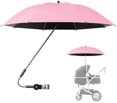 Sombrilla uni-versal Para Cochecito De Bebe, 82cm Sombrilla Para Silla De Paseo uni-versal, Con Revestimiento UV Para Protección UV 50+, Con Un Mango De Paraguas, Para Cochecito & Silla De Paseo