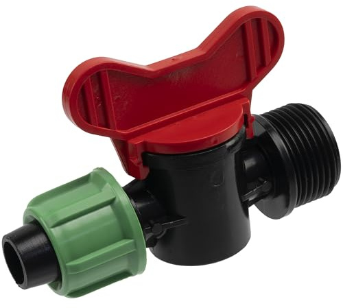 AERZETIX - Set di 10 Valvole di Intercettazione 3/4 con Filettatura Esterna per Tubo Irrigazione a Goccia 16 mm | Pressione Supportata 4 Bar | Rubinetto Sistema Irrigazione | Materiale Plastica