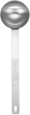 QUARKZMAN Cuchara Medidora Individual 4 Cucharaditas (1-1/3 Cucharadas, 20ml) Cucharita/Cucharada Acero Inoxidable 304 Cuchara Medidora Pequeña Individual Con Cuadrado Recipiente