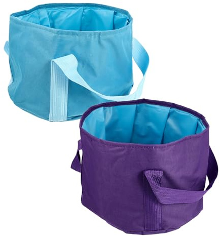 DECORNIJIA Bassin de Trempage Pliable Design Simple pour Pieds 2 Pièces Soulage la Fatigue des Pieds en Tissu Oxford et Peva pour Usage Familial et Extérieur
