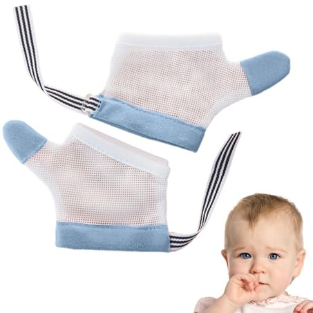 Protezione per pollice per succhiare il pollice, con chiusura a ventola, per bambini, 1 paio di protezioni humb resistenti ai morsi, funzione dita regolabile, arresto ventola, per bambini o per