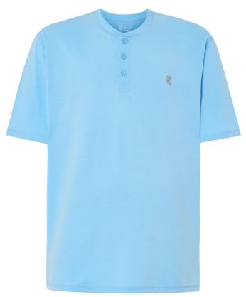 El Búho Nocturno Camiseta Pijama Hombre Algodón 100% o Mezcla - Manga Larga Invierno/Corta Verano - Botones Lisa Parte Arriba Ropa Dormir Interior T-Shirt Básica