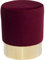 Kare Design Hocker Cherry Bordeaux Brass Ø35cm, kleiner, moderner Design Hocker mit Samtbezug, Polsterhocker rund, Rot-Gold, (H/B/T) 42x35x35cm