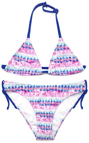 SHEKINI Maillots de Bain Deux Pièces Enfant Les Filles Mignon Imprimé Bikini Triangle Réglable Halter Bikini Filles 2 Pièces Bikini de Plage pour 6-14 Ans