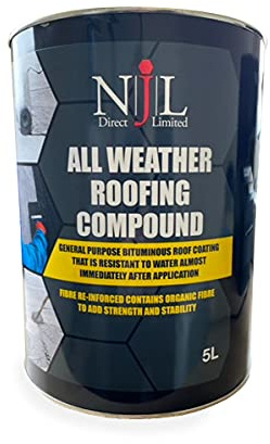 Njl Bitumen Roof Coating Compound All Weather Waterproof Protection 5L Black