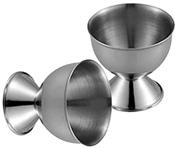 JIHUOO 2 Pcs Stainless Steel Egg Cups Boiled Egg Holder Egg Tray Kitchen Tool for Hard Boiled Eggs