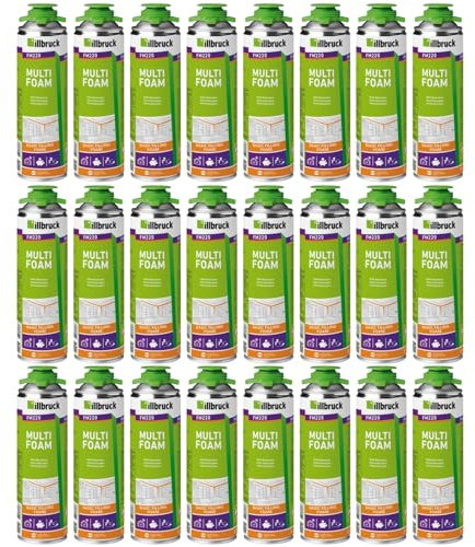 FM220 Bauschaum Montageschaum Pistolenschaum Multischaum Fensterschaum hohe Schalldämmung Wärmedämmung 500ml Kombisets (ohne Reiniger/ohne Schaumpistole, 24x 500ml)
