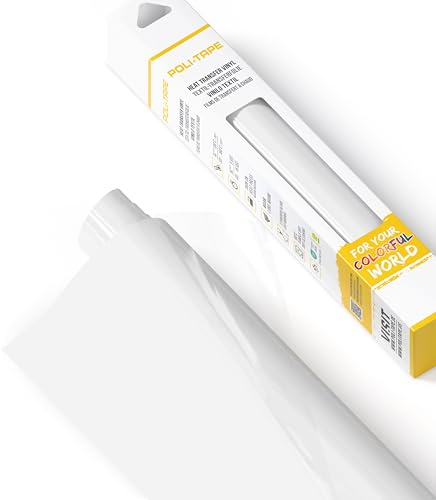 POLI-FLEX® TURBO® - Transferfolie für Textilien - Flexfolie zum Aufbügeln, Plotterfolie für DIY Shirts, Weiß matt, 30,5 cm x 305 cm (VORRATSPACK)