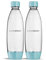 Sodastream, 2 einzelne spülmaschinenfeste Flaschen für Wassersprudler Duo, Terra, E-Terra, Art, Gaia, hellblau