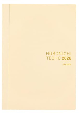 Hobonichi Techo 2026 Cousin – A5, anglais, quotidien, hebdomadaire, début janvier, début lundi, agenda