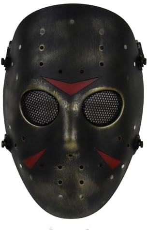JOYASUS CS spel metall mesh mask säkerhetsskydd mask helansiktsmask för halloween maskerad cosplay kostym fest