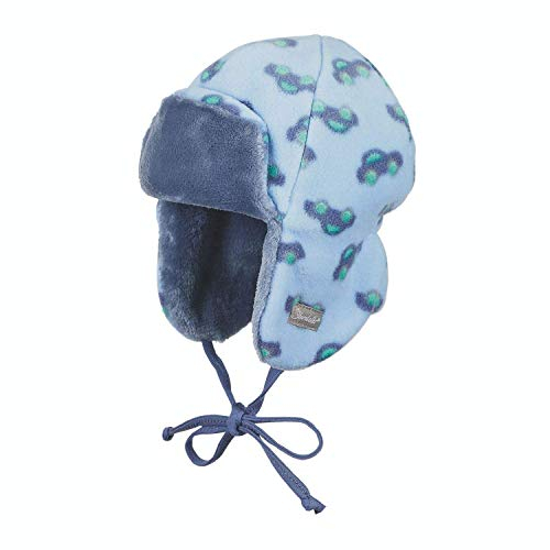 Sterntaler - Baby Jungen Wintermütze Fliegermütze mit Ohrenschutz zum Binden Autos gefüttert, Himmel - 4601853, Größe 47