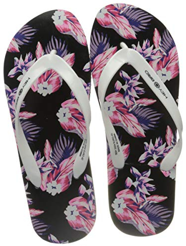 heybrid Unisex Honolulu Zehensandale, Weiss-Rosa Blumen-Muster, 38 EU