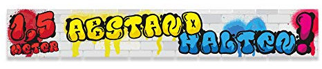 Fussbodenaufkleber Graffiti - Abstand halten (1000x150 mm)