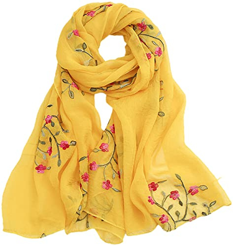 MAIRY Scarves Women Lightweight Soft Oversized Yellow Scarf Fashion Wedding Shawls and Wraps Ladies Scarfs Gifts M6007