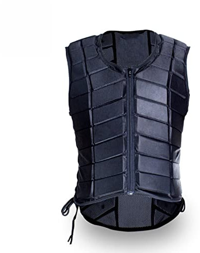 Gilet de sécurité pour l'équitation Sports équestres Body Protector Guard Absorption des Chocs Gilet Respirant pour Hommes Femmes garçons Filles Jeunes (Noir XL)