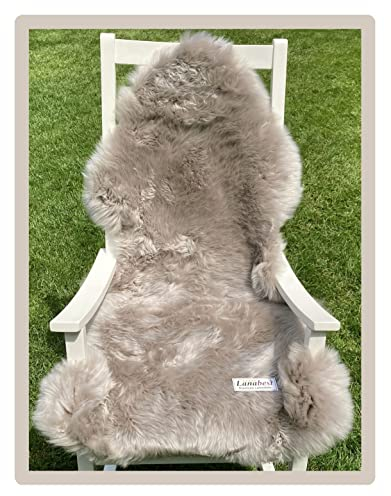 Extra großes Lammfell 120 cm Super-Premium, Schaffell, hell beige braun. Extra zartes, geruchsarmes, echtes Merino Kuschelfell. Geschenk-Qualität