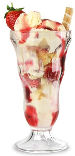 AIOS Unbreakable Polycarbonate Sundae Desert/Ice Cream Sundae Glass. Capacity 340ml. (4)