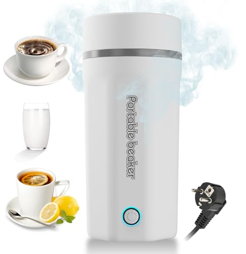 Emooncn 500ML Portable Travel Kettle Fast Boil Quiet Small Kettle Stainless Steel Mini Electric Kettle Auto Shut Off Travel Tea Kettles (Stainless Steel small kettle, White)