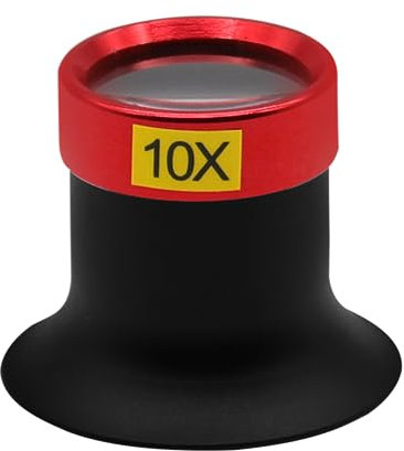 10 x Schmucklupe, Aluminiumlegierung, Augenlupe, Reparatur, Uhrmacherlupe für Brillen