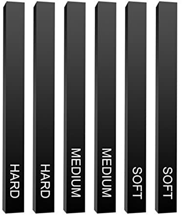 Navna Lot de 6 bâtons de charbon comprimés carrés noirs pour artistes - Fournitures d'art pour dessin, croquis, ombrage