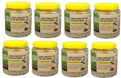 8X 250g Sonnenblumenpaste für Gartenvögel im PET-Glas Fettfutter Vogelfutter Wildvogelfutter Vögel (Fb937)