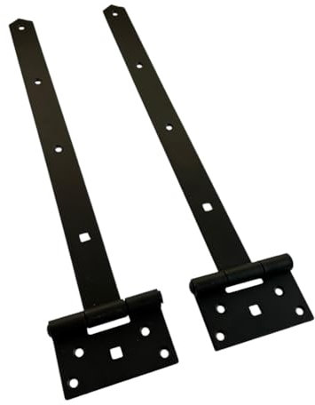 Monwerk 2er SET Kreuzgehänge 250mm/500mm, Stahl, Schwarz, Traditionell, Pulverbeschichtet, T-Bänder, Torscharnier, Deko, Garten