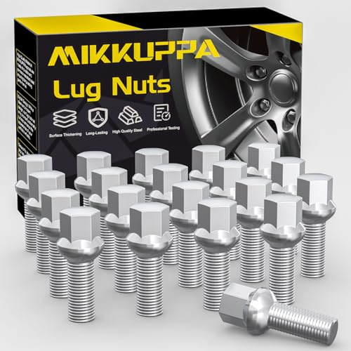 20 hjulskruvar hjulbultar M14 x 1,5 skaftlängd: 27 kulband R13 nyckelbredd 17 mm krom silver