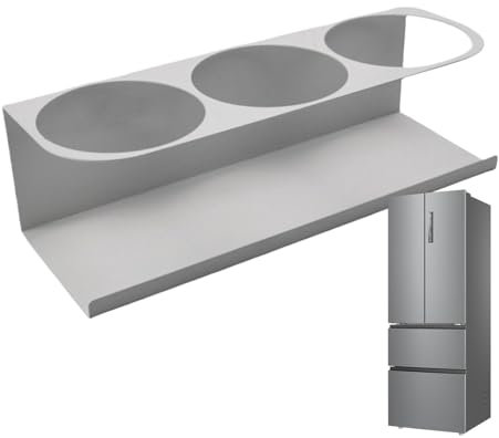 WJnflQN Cup Holder Rack Magnetic,3-Slot Cup Storage Rack Kitchen Bottle Organizer - Refrigerator Side Drink Organization Shelf for Workplace, Home, Kitchen