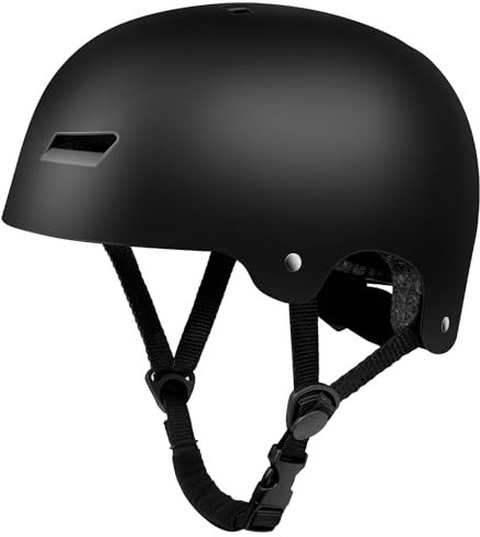 LeapBeast Casco Bici,Caschetti da Pattinaggio a Rotelle Vestibilità Regolabile,Calotta ABS + EPS Caschi da Bici Traspirante per Uomo Donna,Casco da Elettrico Skateboard (Nero opaco, M)