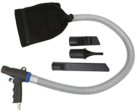 TICFOX Pneumatic Vacuum Cleaner Kit, High Pressure Air Duster Compressor Blow/Suction Gun Dual Function Pneumatic Cleaning Tool with 22/12/11cm Nozzle for Dust Removal