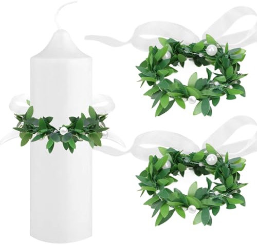 2 candele antigoccia per comunione, 4 cm, protezione antigoccia, per comunione, per candele di battesimo e candele di nozze (perla)