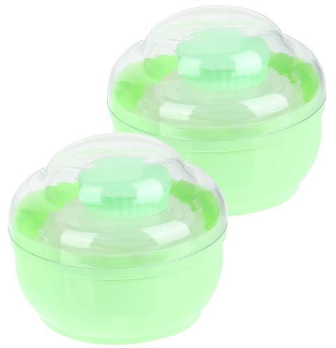 VICASKY Lot de 2 petites boîtes à poudre pour poudre corporelle - Réutilisables - Avec tampon - Pour les déplacements à la maison pour soutenir les soins de la peau en été