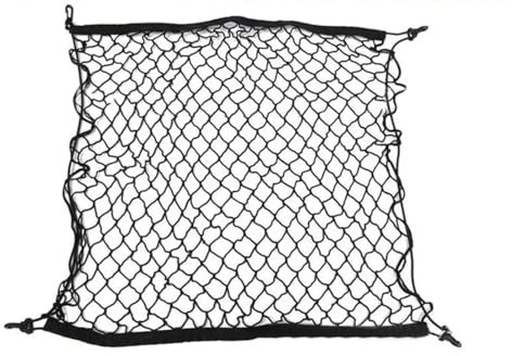 Bagageutrymme nät bil elastisk nylon fast bagagenät bilnät med 4 krokar, För B=MW F40 Series 1