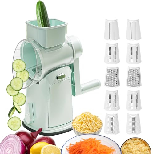 Affettaverdure multifunzione, trituratore di verdure e formaggio, utensile da cucina a manovella, grattugia per pomodori, patate, cavoli, cipolle, cetrioli