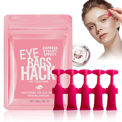 Serum Contorno Ojos, Contorno de Ojos Hidratante, Elimina Ojeras y Bolsas, Reafirma la Piel, Hidrata Antiarrugas y Aclara el Tono de la Piel, Mini Tubo Resellable 5 x 1 ml