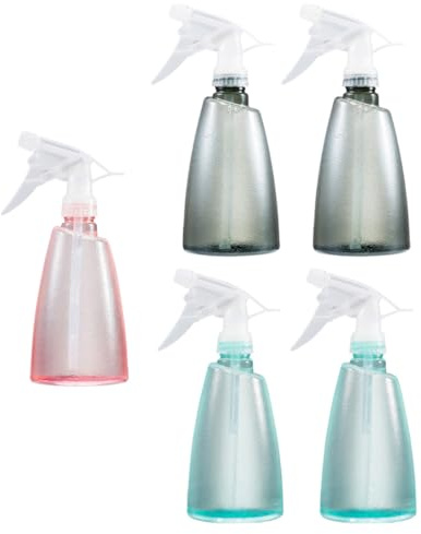 NUOBESTY Flaconi Spray per Fiori e Annaffiatoio, Set da 5 Bottiglie Ricaricabili da 500 Ml per Giardinaggio e Cura Piante, Design Ergonomico senza Perdite, Adatti a Colore Casuale