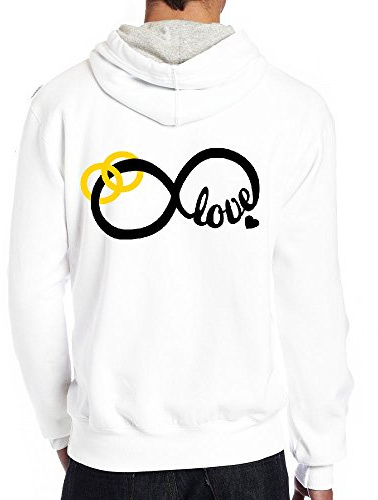 Celeste Luke Mens Hoodies Back Print Män anpassad pullover huvtröja How About A Nice Hot Cup of Will You Marry Me huvtröja, Vitt, S