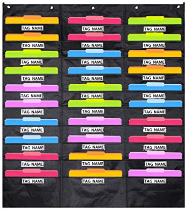 IGNPION 30 Pockets Hanging File Organizer Over Door Storage Pocket Chart