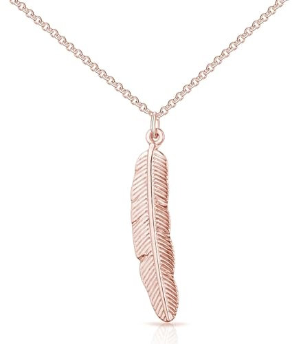 Philip Jones Rose Gold Plated Feather Necklace