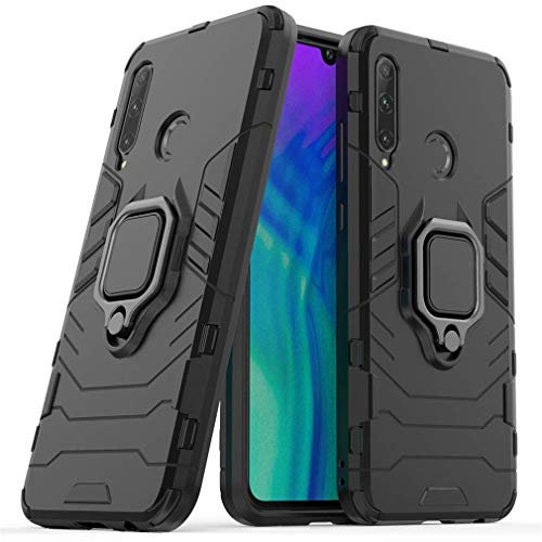 MRSTER Coque pour Huawei P Smart Z, Double Couche Renforcée Défense Antichoc Armure Housse Etui avec 360 Rotation Bague Support pour Huawei P Smart Z. HB Black