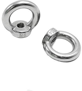 Écrou à anneau en acier inoxydable 304, écrou à anneau, écrou à vis à anneau marin-M8 (paquet de 5)