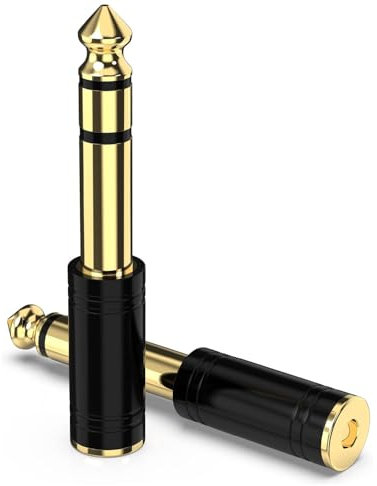 CABLEPELADO Adattatore Audio Stereo Jack 3.5mm Femmina a 6.35mm Maschio | Convertitore per Cuffie | PVC | Oro
